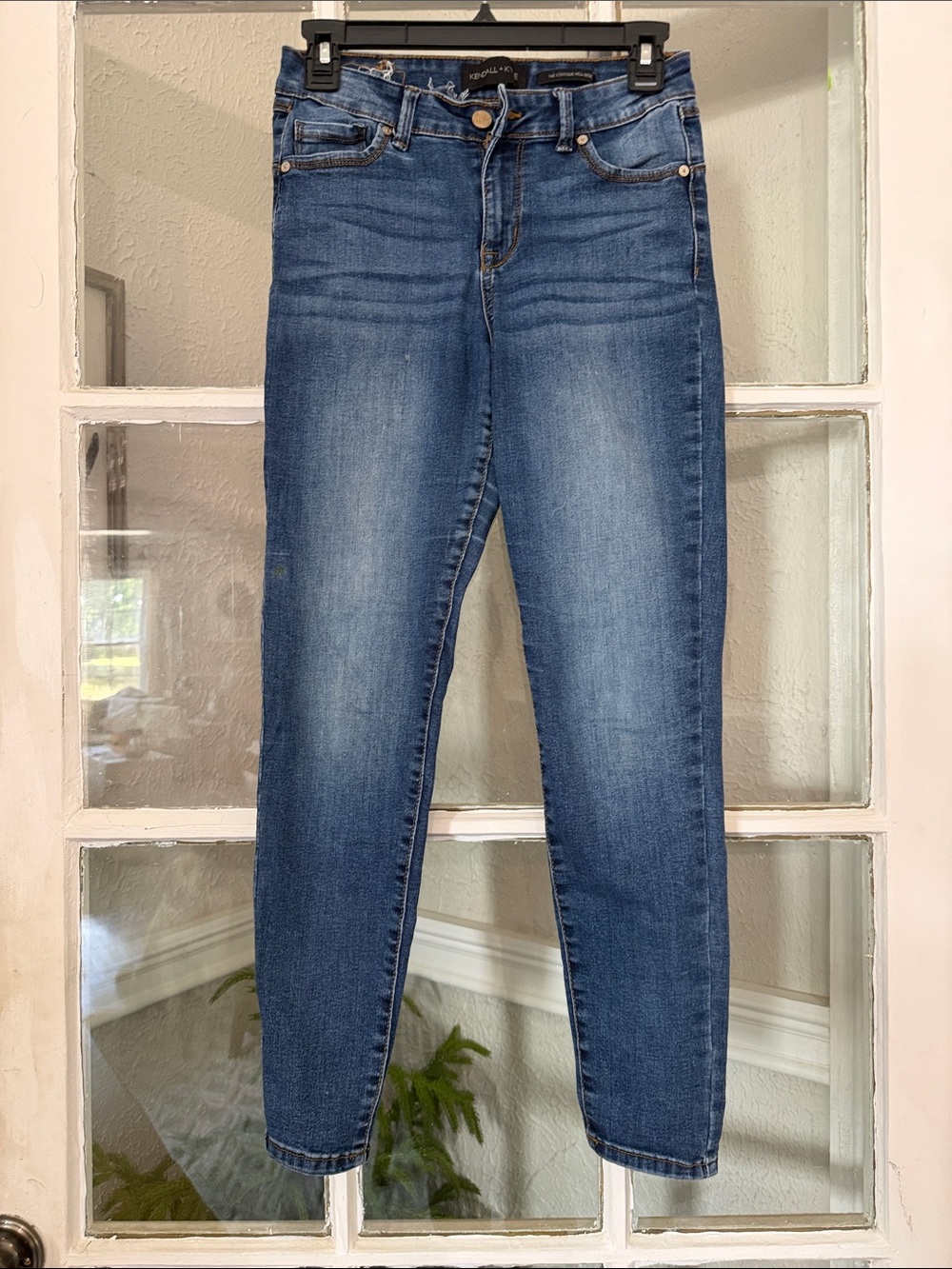 Kendall + Kylie Women's Mid-Rise Slim Fit Jeans - Blue
